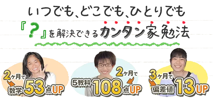いつでも、どこでも、ひとりでも『?』を解決できるカンタン家勉法